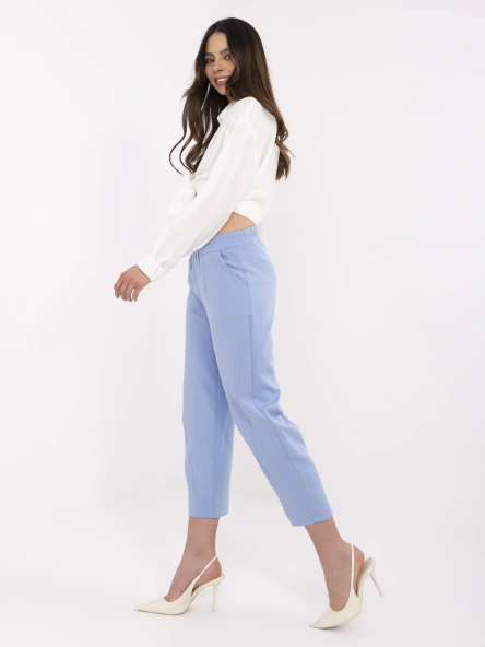 Pantaloni Dama Elegant, Guler inalt, Och Bella, Albastru Eleganta Office