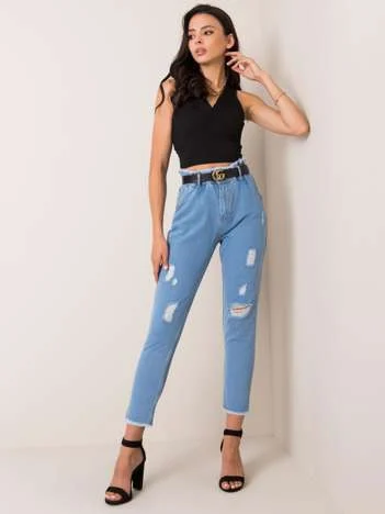 Blugi Dama Lunga, Conica, RUE PARIS, Albastru Casual