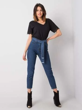 Blugi Dama Lunga, Conica, RUE PARIS, Albastru Casual