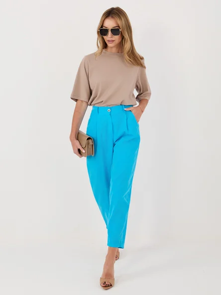 Pantaloni Dama 7/8, Conica, RUE PARIS, Albastru