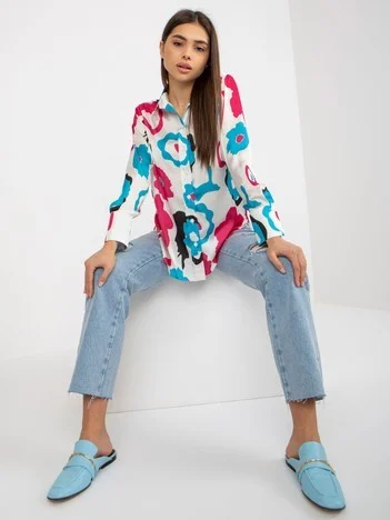 Camasa Dama Maneca lunga, Guler inalt, LAKERTA, Fucsia de Petrecere