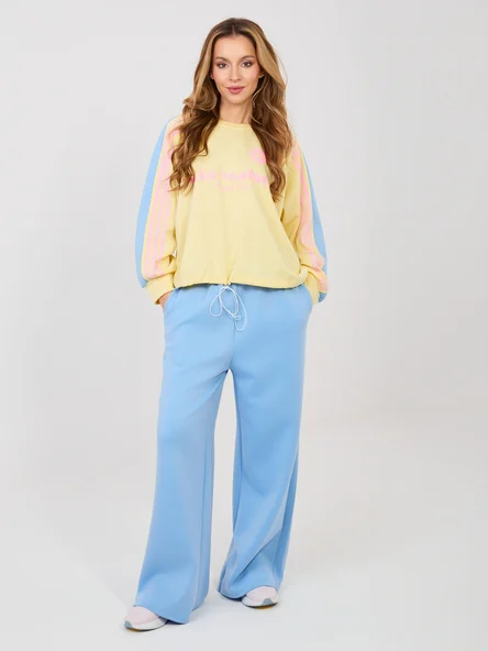 Compleu Dama Maneca lunga, Larga, RUE PARIS, Albastru Casual