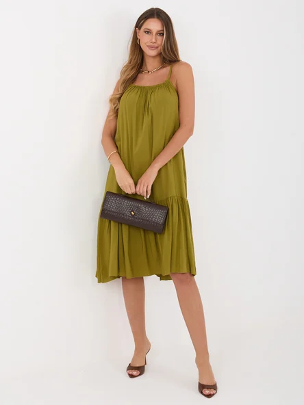 Rochie Dama Midi, Lejera, ITALY MODA, Masliniu de Vara