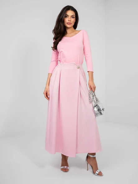 Fusta Dama Midi, Elegant, Roz Eleganta Office