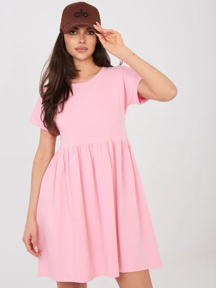 Rochie Dama Mini, Decolteu rotund, RUE PARIS, Roz de Vara