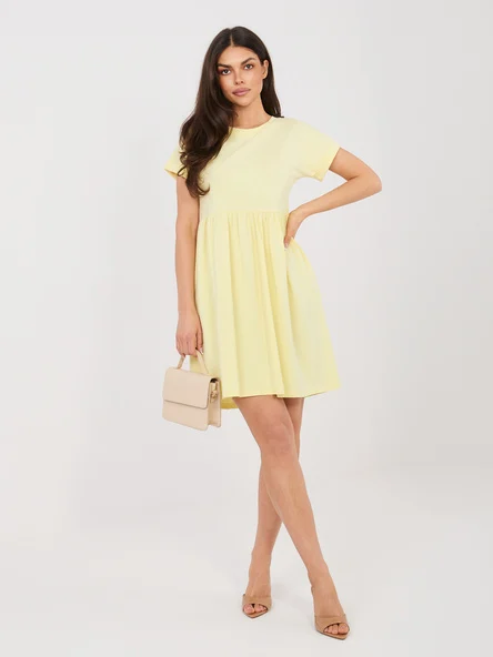 Rochie Dama Mini, Decolteu rotund, RUE PARIS, Galben de Vara