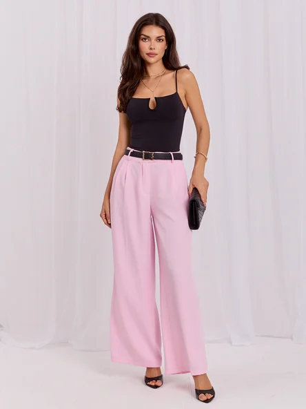 Pantaloni Dama Lunga, Elegant, RUE PARIS, Roz de Petrecere