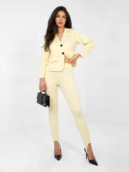 Pantaloni Dama Lunga, Conica, RUE PARIS, Galben Casual
