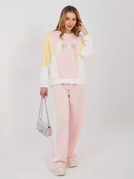 Compleu Dama Maneca lunga, Paiete, RUE PARIS, Roz Casual