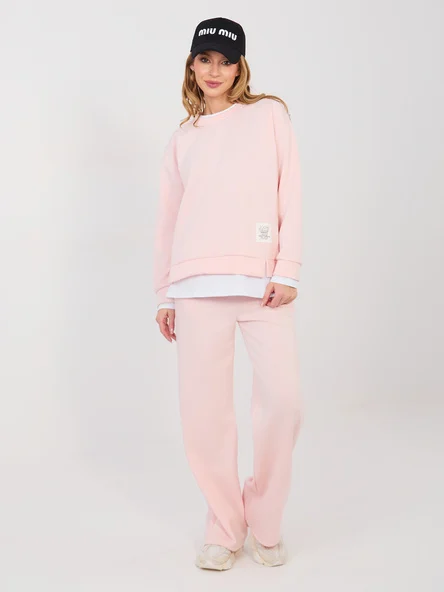 Compleu Dama Maneca lunga, Dreapta, RUE PARIS, Roz Casual