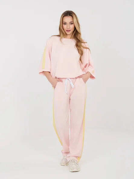 Compleu Dama Lunga, Dreapta, RUE PARIS, Roz Casual