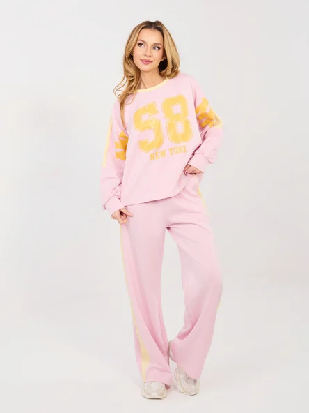 Compleu Dama Maneca lunga, Larga, RUE PARIS, Roz Casual