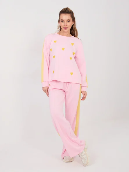 Compleu Dama Maneca lunga, Imprimat, RUE PARIS, Roz Casual