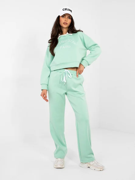 Compleu Dama Maneca lunga, Imprimat, ITALY MODA, Verde Casual