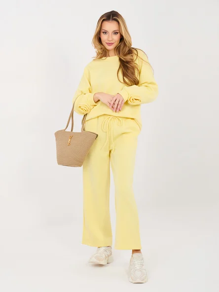 Compleu Dama Maneca lunga, Dreapta, ITALY MODA, Galben Casual