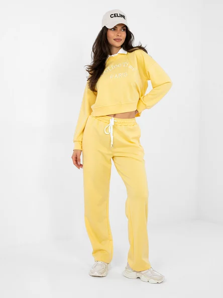 Compleu Dama Maneca lunga, Imprimat, ITALY MODA, Galben Casual