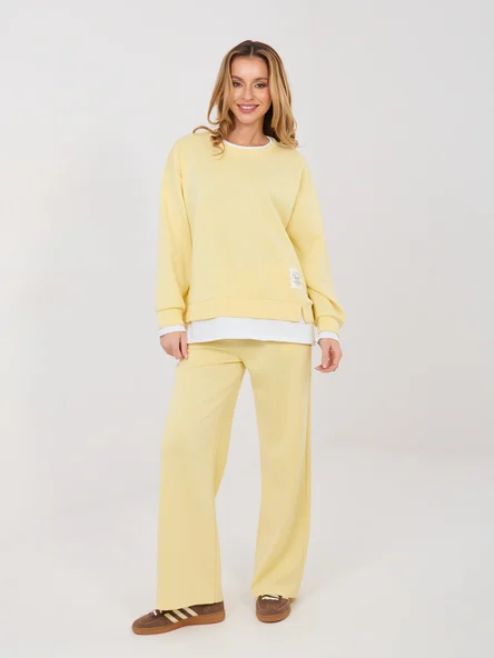 Compleu Dama Maneca lunga, Dreapta, RUE PARIS, Galben Casual