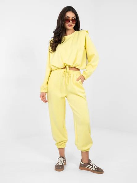 Compleu Dama Maneca lunga, Mansete elastice, RUE PARIS, Galben Casual