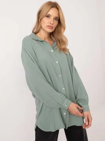 Camasa Dama Maneca lunga, Guler inalt, Sublevel, Fistic Casual