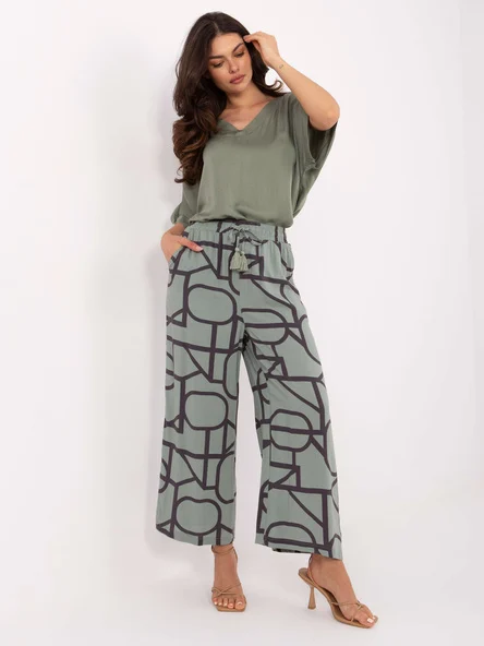 Pantaloni Dama Larga, Guler inalt, Sublevel, Fistic Casual Marimi Mari