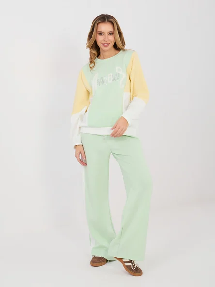 Compleu Dama Maneca lunga, Paiete, RUE PARIS, Verde Casual
