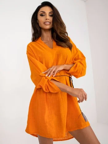 Rochie Dama Maxi, Rochie asimetrica, Och Bella, Portocaliu de Vara