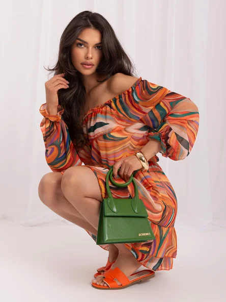 Rochie Dama Maxi, Rochie dreapta, ITALY MODA, Portocaliu Eleganta Office