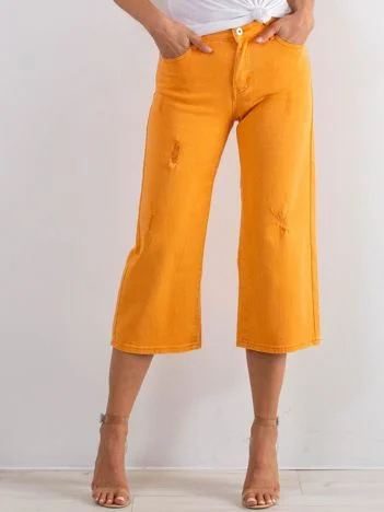 Blugi Dama 7/8, Larga, Hello Miss, Portocaliu Casual