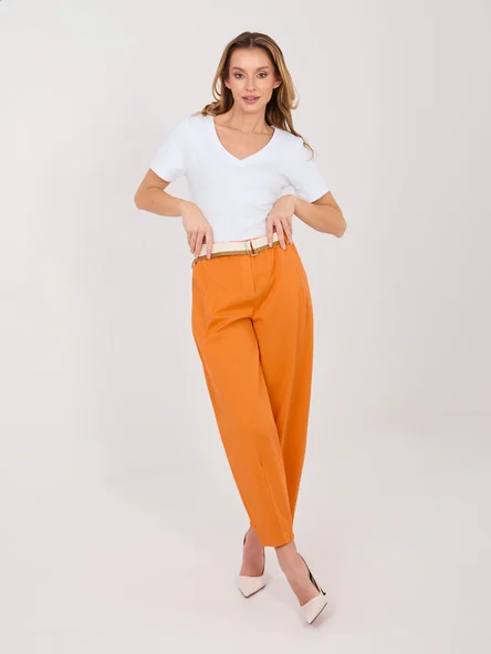 Pantaloni Dama 7/8, Conica, ITALY MODA, Portocaliu Casual
