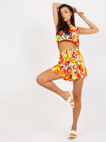 Compleu Dama Mini, Imprimat, ITALY MODA, Portocaliu de Petrecere