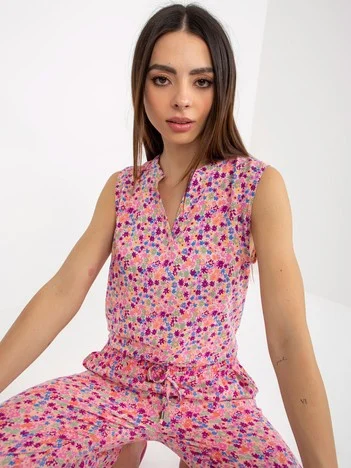 Bluza Dama Fara maneci, Floral, Fresh Made, Roz Casual Marimi Mari