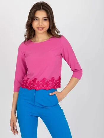 Bluza Dama Maneca 3/4, Elegant, LAKERTA, Roz Eleganta