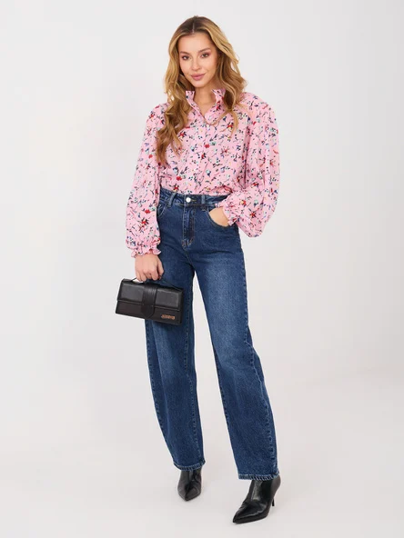 Camasa Dama Maneca lunga, Floral, LAKERTA, Roz Eleganta Office