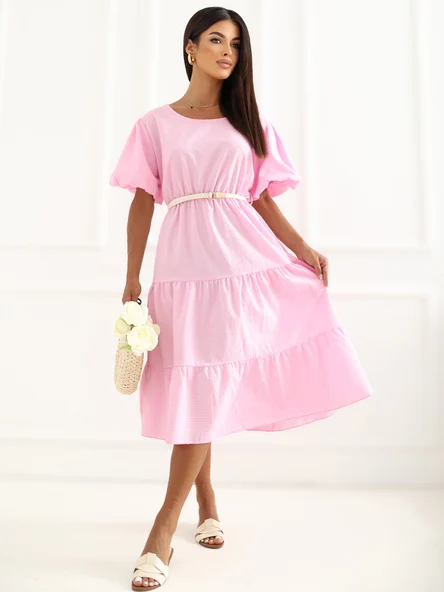 Rochie Dama Midi, Carouri, ITALY MODA, Roz de Vara