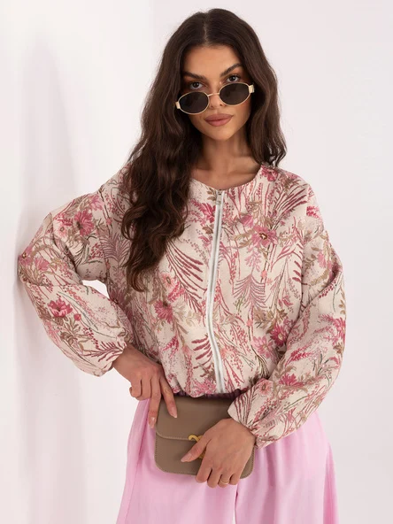 Jacheta Dama Maneca lunga, Floral, ITALY MODA, Roz de Vara