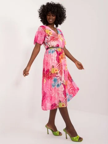 Rochie Dama Midi, Lejera, ITALY MODA, Roz