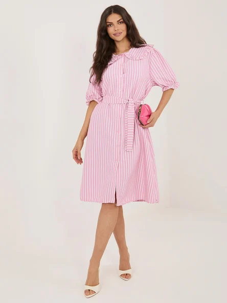 Rochie Dama Midi, Dungi, ITALY MODA, Roz de Vara