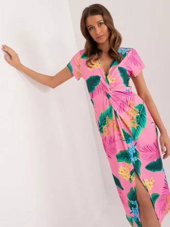 Rochie Dama Midi, Rochie creion, ITALY MODA, Roz