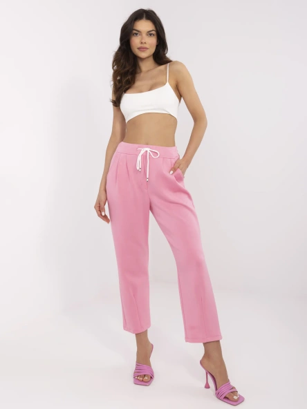 Pantaloni Dama Dreapta, Guler inalt, ITALY MODA, Roz Eleganta Office