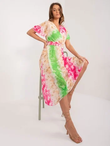Rochie Dama Midi, Rochie dreapta, ITALY MODA, Roz
