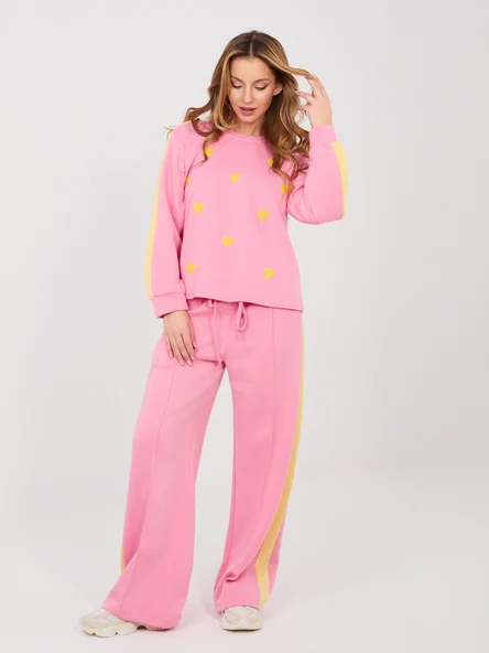 Compleu Dama Maneca lunga, Imprimat, RUE PARIS, Roz Casual