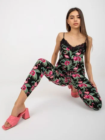 Pantaloni Dama Floral, Dreapta, Sublevel, Multicolor Casual Marimi Mari