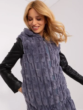 Vesta Dama Fara maneci, Elegant, Wool Fashion Italia, Gri Eleganta Office