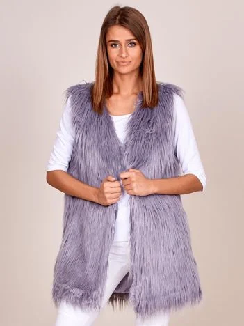 Vesta Dama Fara maneci, Elegant, Wool Fashion Italia, Gri Eleganta Office Marimi Mari
