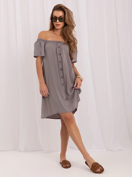 Rochie Dama Mini, Oversize, Sublevel, Gri de Vara