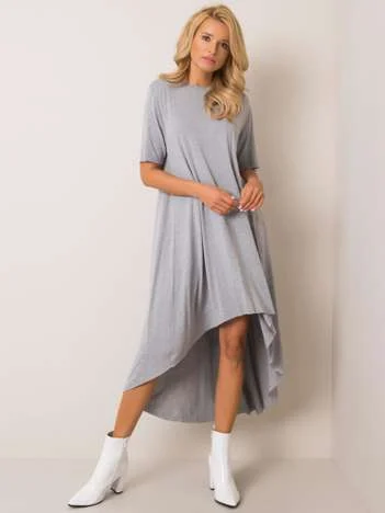 Rochie Dama Midi, Rochie asimetrica, RUE PARIS, Gri de Vara
