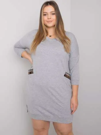 Rochie Dama Maxi, Rochie dreapta, RELEVANCE, Gri Casual