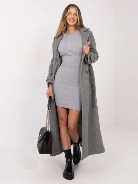 Rochie Dama Maxi, Dungi, RUE PARIS, Gri Eleganta Office