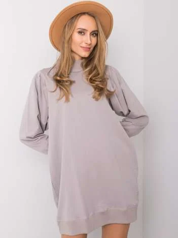Rochie Dama Midi, Decolteu rotund, NieZnaszMnie, Gri Eleganta Office Marimi Mari