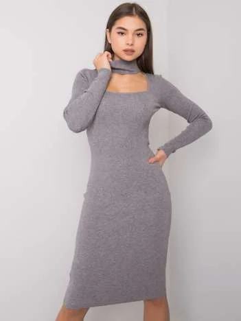 Rochie Dama Maxi, Dungi, Och Bella, Gri Eleganta Office